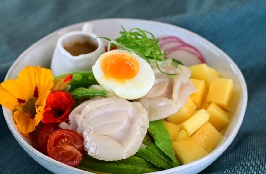 Abalone Poke Bowl with Mango & Miso
