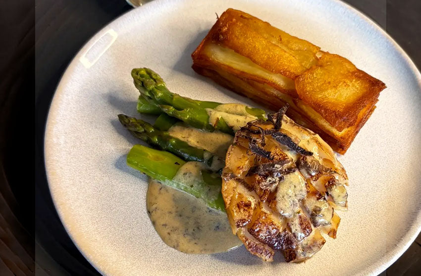 Grilled Abalone with Lemon Herb Butter & Truffle