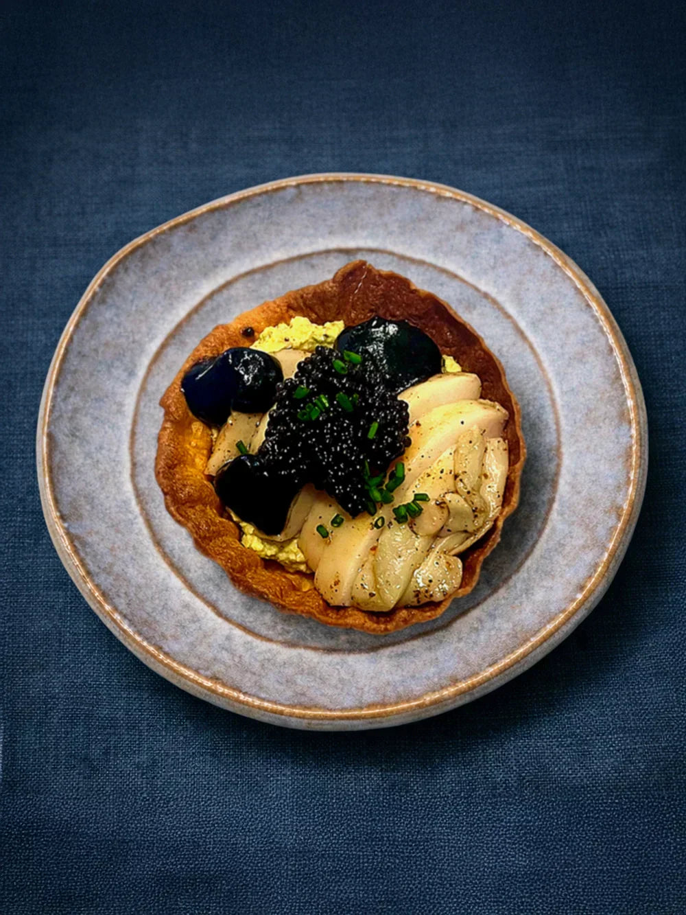 Abalone black garlic and pistachio crème recipe