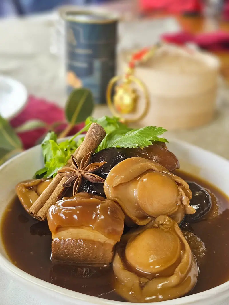 Braised Abalone with Daikon, Shiitake Mushroom & Pork Belly